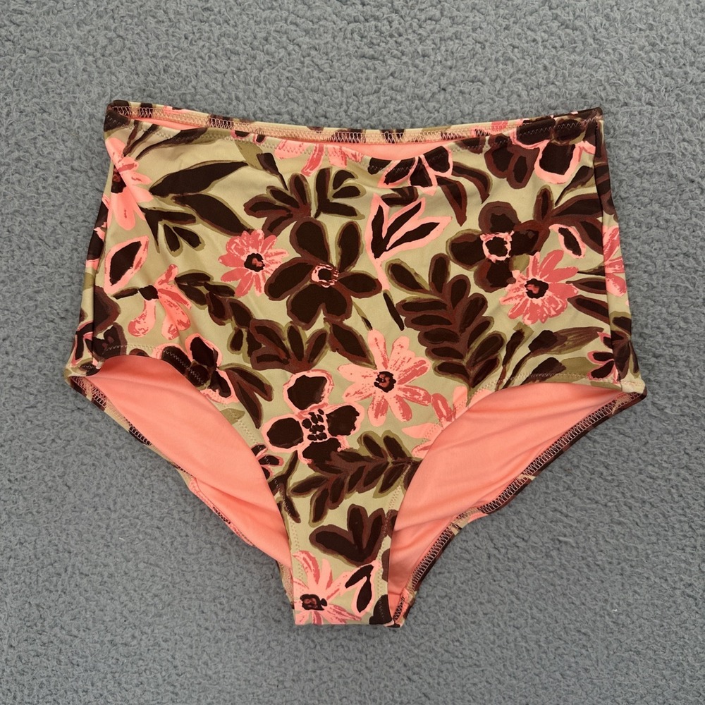 NWT Aerie Swim High Waisted Full Coverage Bikini Bottom Floral Women's Small